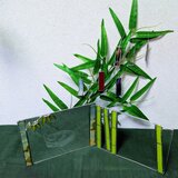 ステンドグラスの屛風（竹取物語）