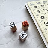 《赤ゴムはんこ ミニ》たのしいabcはんこ(m.n.o)