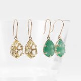 K10 Petal Hook Earrings / L｜レモンクォーツとグリーンオニキスのピアス