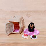 羊毛フェルト小さな々々 ミニチュアダックスフンド キャリーケース付き