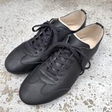 ALL BLK/人気モデル待望の復刻/ブラックソールレザースニーカー　