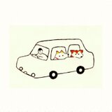 ①「ドライブ」ポストカード同柄3枚セット　絵葉書 メッセージカード イラスト　送料無料