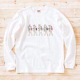 長袖Tシャツ『アサガオ持って帰る』男女兼用 ロンT 花 ホワイト