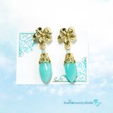 アマゾナイトのピアス＊Sea Bloom