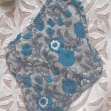 オーガニックコットン布ナプキン ターコイズ 花柄 <インド綿 ブロックプリント 国産オーガニックネル 無漂白 無蛍光>