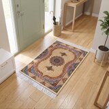 ペルシャ絨毯　ネイアブリシャム　カシャーン産　ハイブリッドラグ　90x60㎝　黄金色　PS10775