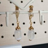 セレナイトの天然石ピアス イヤリング