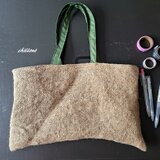 【sale】コーヒー麻袋バッグ：ジュート：インナーグリーン：Coffee Hemp【0783】