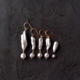【K14gf】Baroque Pearl［！］ Earring ／バロックパール 感嘆符ピアス（片耳用）Medium