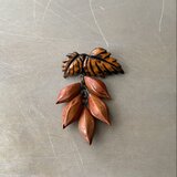 Vintage 60s retro botanical nuts design brooch