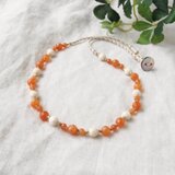 Fresh Orange Short Necklace（オレンジアベンチュリン×リバーストーン）
