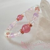 ディープローズクォーツ＊ムーンストーン＊ブレスレット