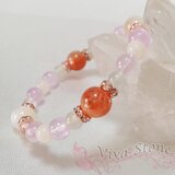 サンストーン＊ピーチムーンストーン＊クンツァイト＊ブレスレット