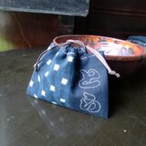 ねこらしかな刺し子袋