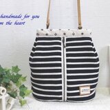 ボーダーニットの酒袋型ショルダーＬＮ