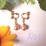 ピンクパールビーズのイヤリング