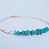 ターコイズのブレスレット【ゴールドカラー】