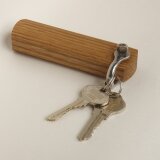 木のキーホルダーⅠ（楢＆メタル）