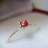 K18レディッシュサファイアリング