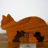 癒し系ケヤキの猫パズル横顔タイプの画像