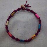 ウッドビーズのアンクレットB