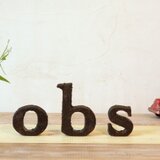 木製　アルファベットオブジェ　錆サビー　小文字(一文字）