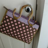 籐持ち手ドットバッグ