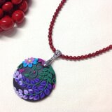 和柄のネックレス サンゴ