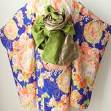 ゆみりオリジナル１分で巻けるゴム入り兵児帯　抹茶色