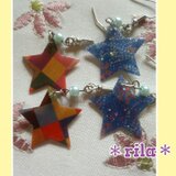 星形の和紙ピアス
