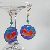 身につけるアート★おしどりのピアス