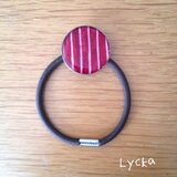 レジンヘアゴム◎赤×白