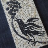 （受注制作）古代ローマモザイクプレート「葡萄をついばむ鳥」