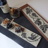 （受注制作）木製トレイ付き 古代ローマモザイクプレート