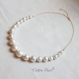 *ホワイトCotton Pearl* 一連ネックレスの画像