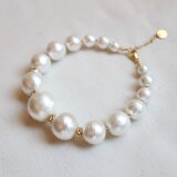 *ホワイトCotton Pearl* 一連ブレスレット