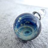 ギャラクシー☆.:*・ミニマーブルのガラスペンダントトップ