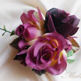 秋色バラと木の実のコサージュ