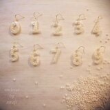 【suuji】数字のピアス　シェルホワイト
