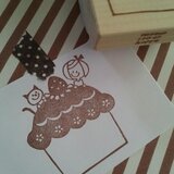 消しゴムはんこ 大きなケーキ*