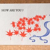 レタープレスカード紅葉/3枚セット