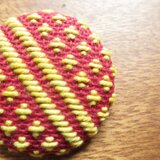 こぎんブローチ -赤×黄-