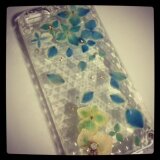 Y様オーダー♪ゆらゆら舞う紫陽花のIPHONEケース