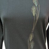 麦の穂  長袖Ｔシャツ 「黒地色」