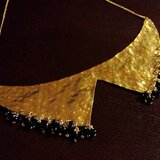 真鍮とオニキスのつけ襟ネックレス