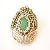 ドロップブローチ【グリーンアベンチュリン】