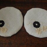 レースのお花のまるコースター　２つ