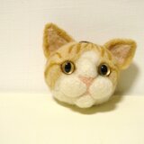 ねこあたまストラップ はちわれ茶トラ