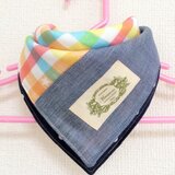 ８重ガーゼのふんわり4wayバンダナスタイ　チェック×ドット