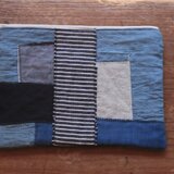 M様専用　外ポケット付き配色ポーチ　ブルー　　